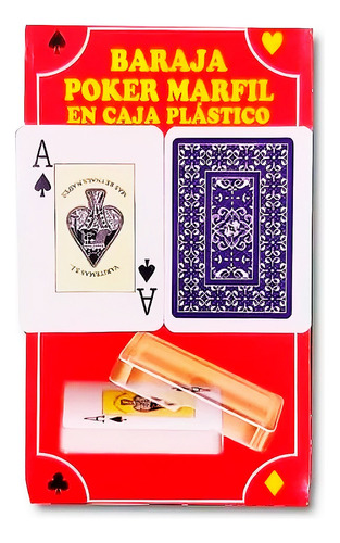 Baraja Poker Marfil En Caja Plástico