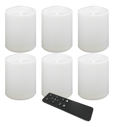 6 Velas Led Sin Flama, De Pilas, Impermeables, Para Exterior