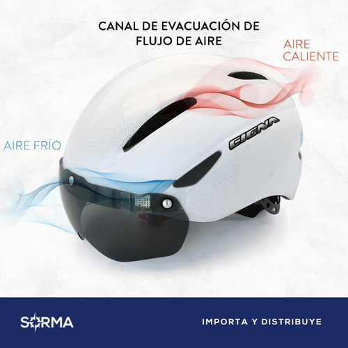 Imagen 8 de 10 de Casco Bicicleta Adulto Con Lente Desmontable