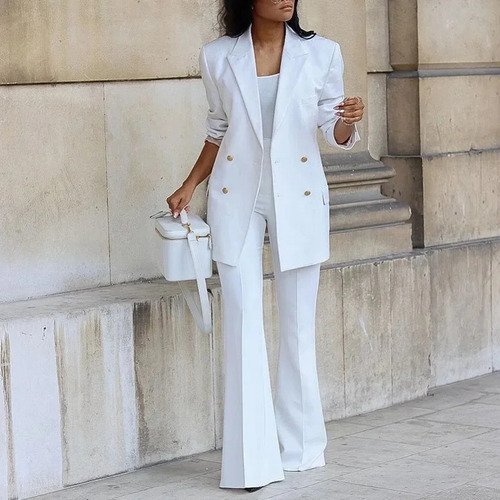 Conjunto De Pantalones De Traje Liso Elegantes Para Otoño 20