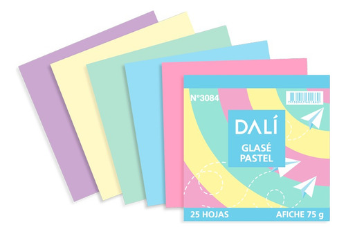Papel Glasé Pastel X 75 Hojas Dalí Color