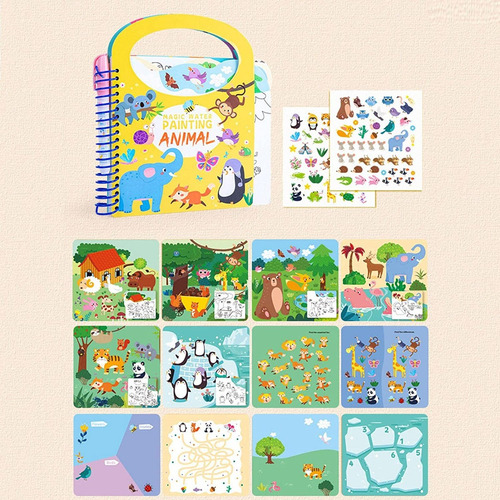 Libro Para Pintar Al Agua Niños Pequeños Montessori Animales