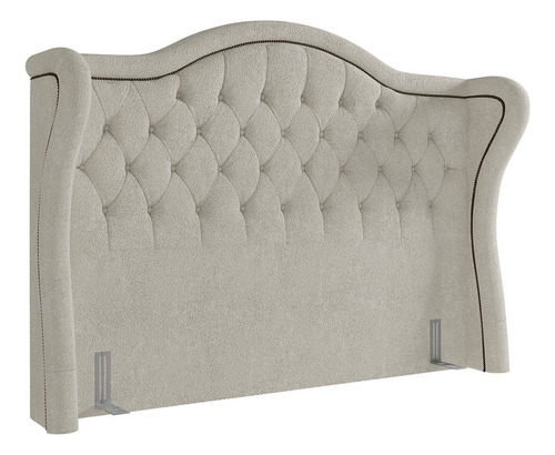 Cabeceira Cama Box Casal King 195cm Antibes P02 Boucle Cru Cor Creme