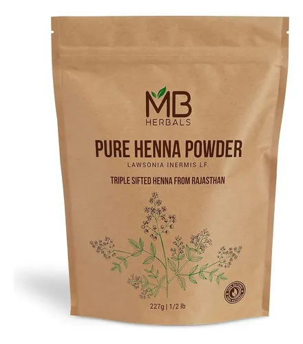 Henna En Polvo 100% Puro Para Cabello Rojo Anaranjado 8 Oz