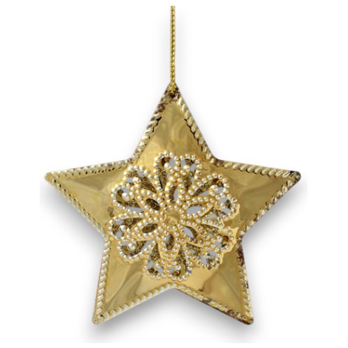 Estrella Adorno Colgante Metal Navidad Oro/plata 10cm