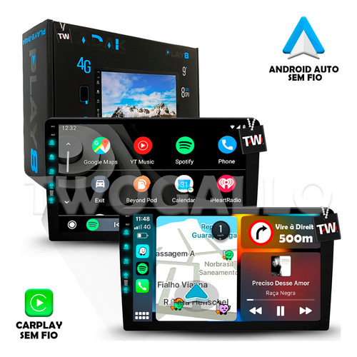 Kit Multimídia Octacore 6+128gb Santa Fé Carplay Android Gps
