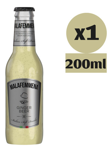 Agua Tónica - Ginger Beer Malafemmena Italiana Premium 200ml