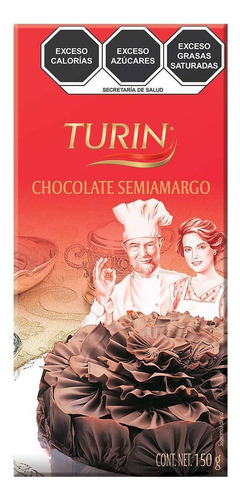 Barra de Chocolate Semiamargo 150g Turin