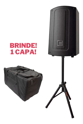 Kit Caixa De Som Jbl Max 10 Bluetooth Ativa 250w + Tripé Bag