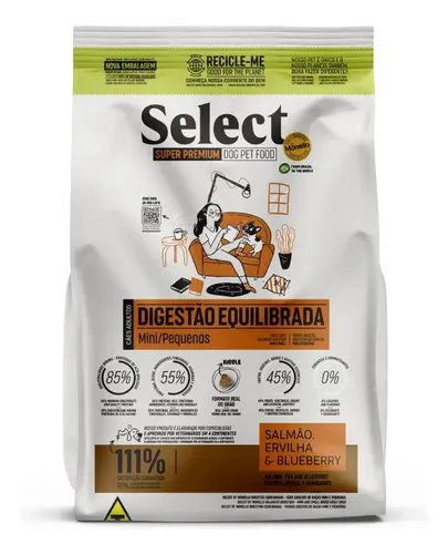 Ração Seca Monello Select Salmão Ervilha Cães Adultos Pequenos 10,1kg