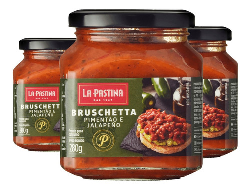 Bruschetta La Pastina Pimentão Com Jalapeno 280g (3x)