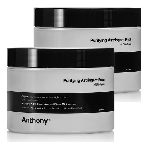 Anthony Witch Hazel Pads Limpador De Poros: 60 Unidades De 2