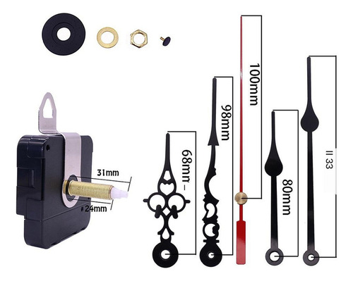 Mecanismo De Reloj De De Bricolaje Con 5 Manecillas Grandes.