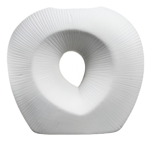 Florero Ovalado Deco 18cm Color Blanco Lh-3727