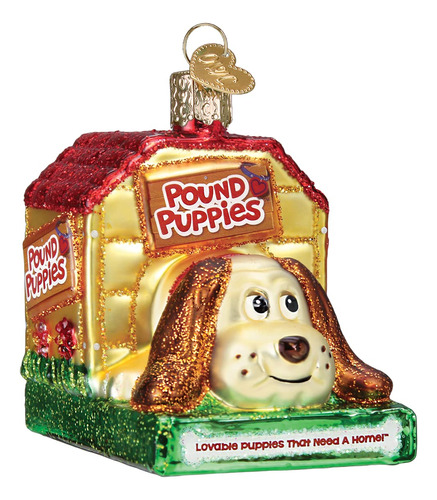 Old World Christmas Pound Puppies - Adorno De Cristal Soplad