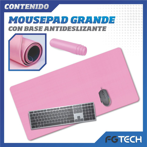 Mouse Pad Gamer 70x30 Antideslizante Bordes Cosidos Lavable