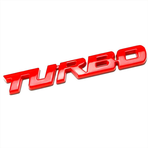 Logo Emblema Turbo Tuning Rojo, Para Toda Marca! 9.7x1.1cm