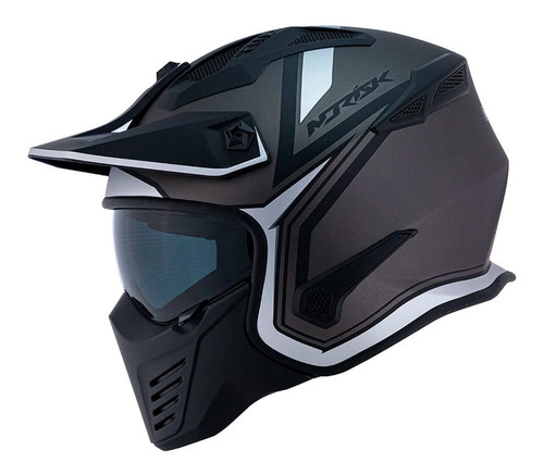 Capacete Norisk Darth Outline Titanium/ Cinza Fosco