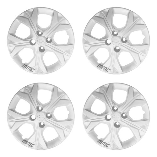 4x Calota Onix 2020 A 2025 Aro 14 Prata 378cb
