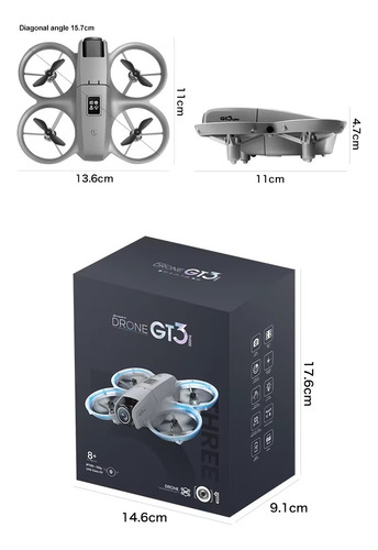 Mini Drone Gt3 Camera Hd C/ Sensor De Obstáculo E Altitude