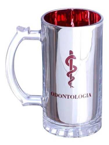 Caneca Profissões Odontologia Chop Vidro Eletrostática 450ml