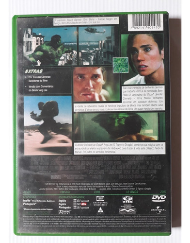 Dvd Hulk (2003) - Jennifer Connelly, Eric Bana - Original (Usado)