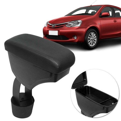 Apoio De Braço Toyota Etios 13/18 Preto C/ Costura Preta