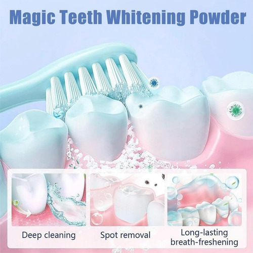 Polvo Blanqueador Dental, Creme Dental Mágico Whitening