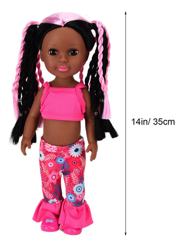 Disfraz De Muñeca Africana Para Niña, 14 Pulgadas, Color Neg