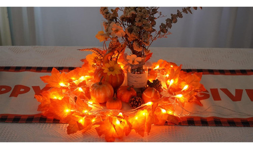 Nuevo 2 Piezas De Luces Navideñas For Decoración De Otoño