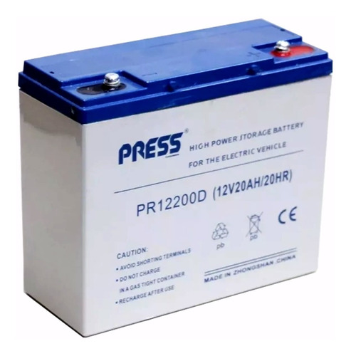 Bateria De Gel Recargable 20 Amper 12 Volts Marca Press
