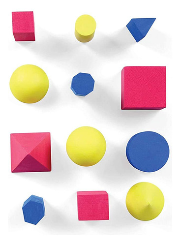 Hand2mind Bloques Sólidos Geométricos De Espuma, Colores Sur