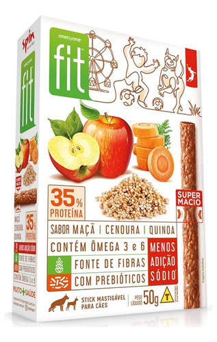 Petisco P/ Cães Stick Spin Fit Maçã Cenoura E Quinoa 50g