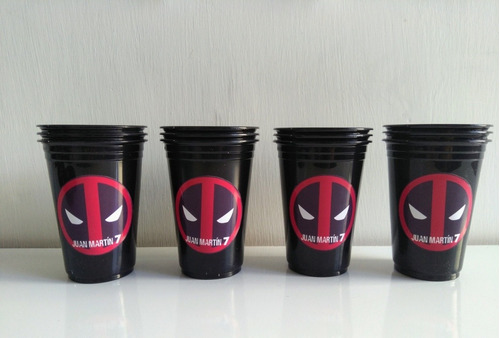 Vasos Deadpool Cumpleaños Descartables