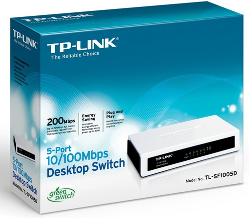 Switch Tp-link 5 Puertos Tl-sf1005d 10/100 Mbps 5 Puertos