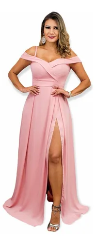 Vestido de madrinha de casamento store rosa bebê