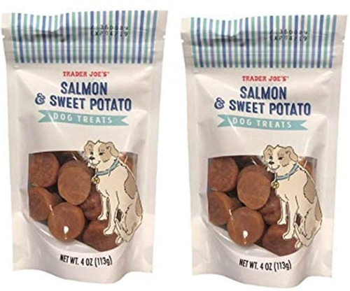 Trader Joes Salmón Y Dulce Perro Trata 4 Oz (paquete De 2)