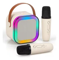Comprar Karaoke Bocina 2 Micrófonos Portátil Bluetooth Inalámbrico