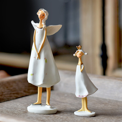 Figura De Resina Con Diseño De M Angel Para Madre E Hija, Mo
