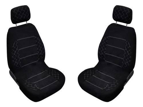 Imagen 2 de 7 de Cubre Asiento Universales Negro Con 5 Cabeceras