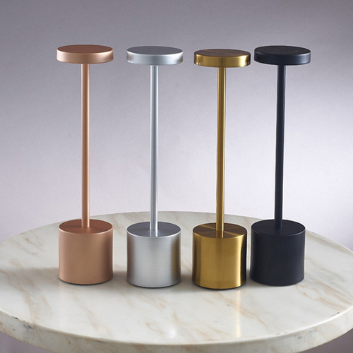 Moldura de lâmpada de mesa USB LED de metal sem fio recarregável, cor: ouro rosado