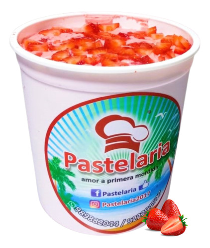 Helados Y Postres - Helado Artesanal De Fresa (2 Litros)