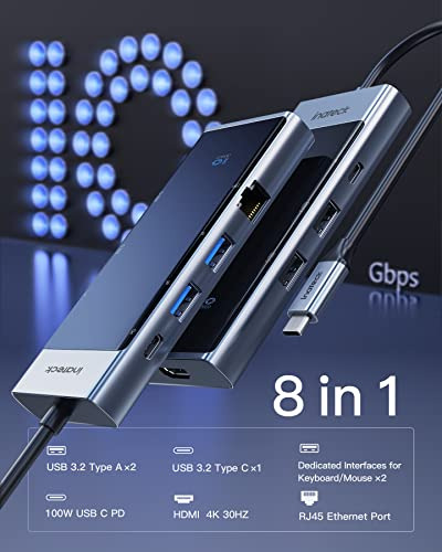 Inateck Usb 3.2 Gen 2 Speed, Hub Usb C Con 8 Puertos, Hb2023