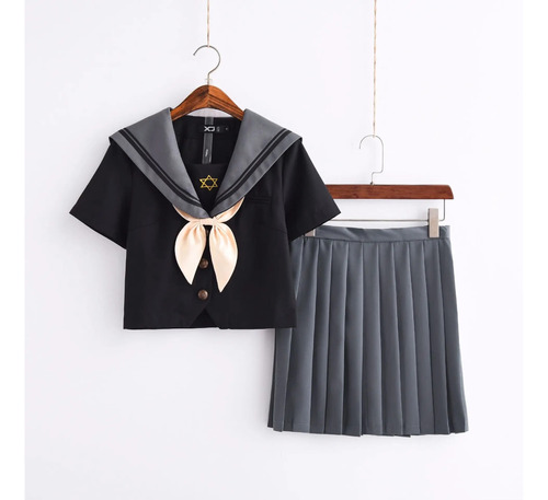 Traje Jk Sailor De Manga Corta Para Niñas, Uniforme Escolar