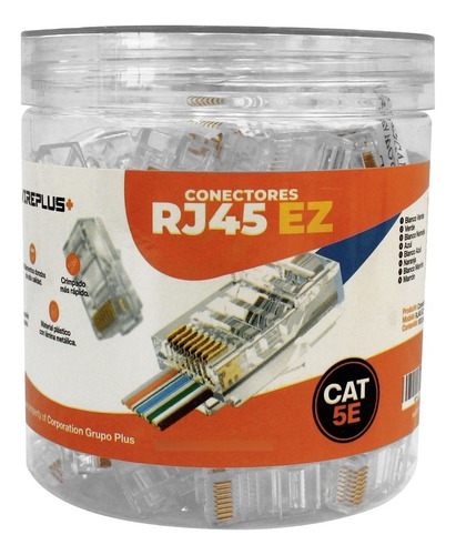 Conectores Rj45 Cat5 Ez Wireplus 100u Through Pasante