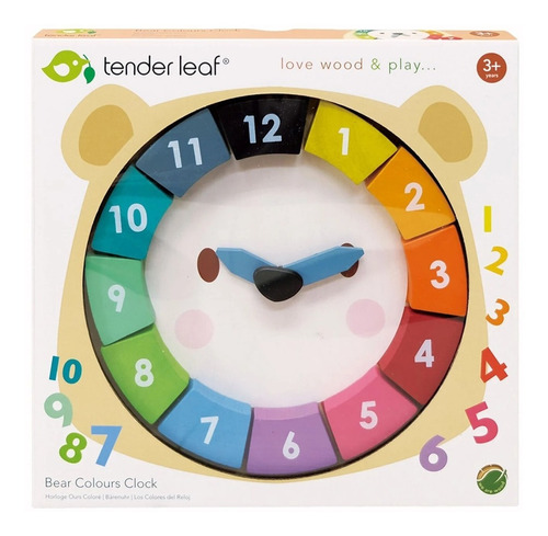 Juego Reloj De Oso Tender Leaf Toy De Madera 12pzas Febo