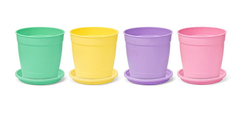 Vaso Redondo Aquarela Com Prato Nutriplan - 12 Unidades