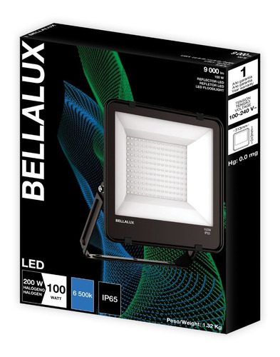 Proyector Reflector Led Bellalux 100w Luz Día Exterior