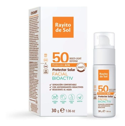 Protector Solar Facial Bioactiv Fps 50 Rayito De Sol 30 G