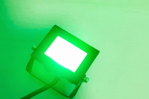 10x Reflector Led Verde 10w 220v P/ Decorar Plantas Jardines Carcasa Gris